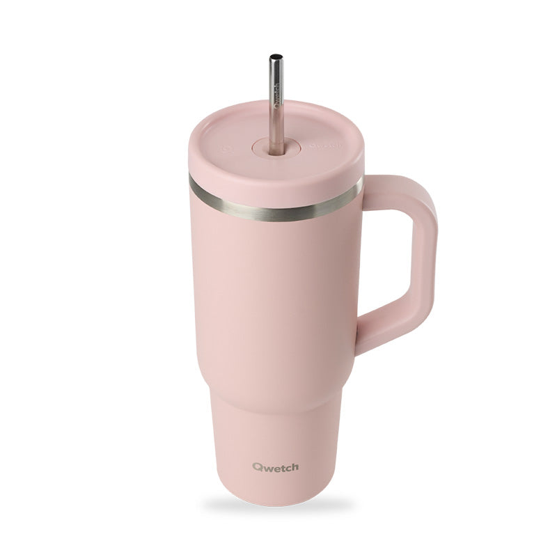 Mug isotherme en inox 900ml rose Travel Cup Qwetch