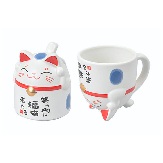 Mug kawaii Lucky Cat bleu 38cl
