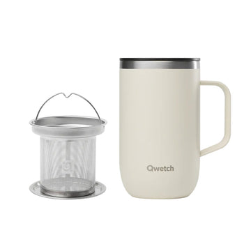Mug tisanière isotherme en inox 470ml sable Qwetch