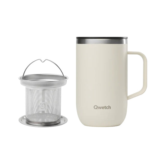 Mug tisanière isotherme en inox 470ml sable Qwetch