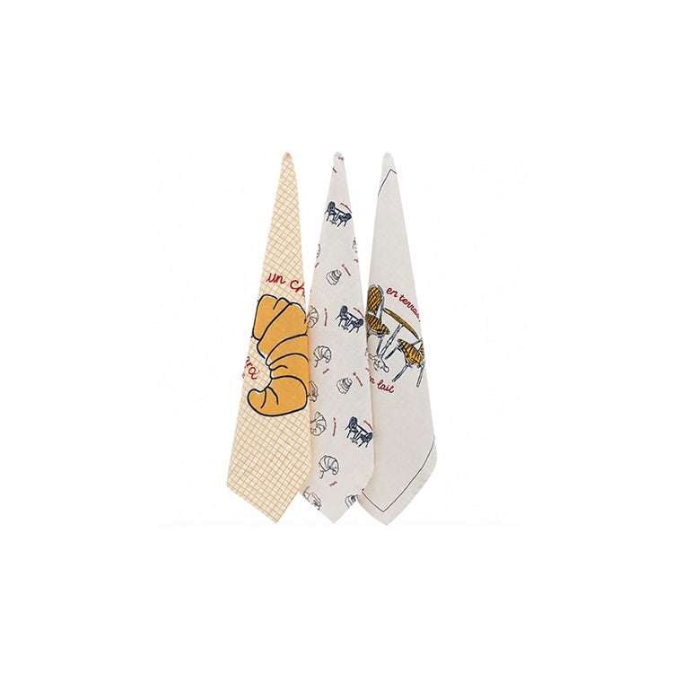 Lot de 3 torchons en coton À la française Atmosphera