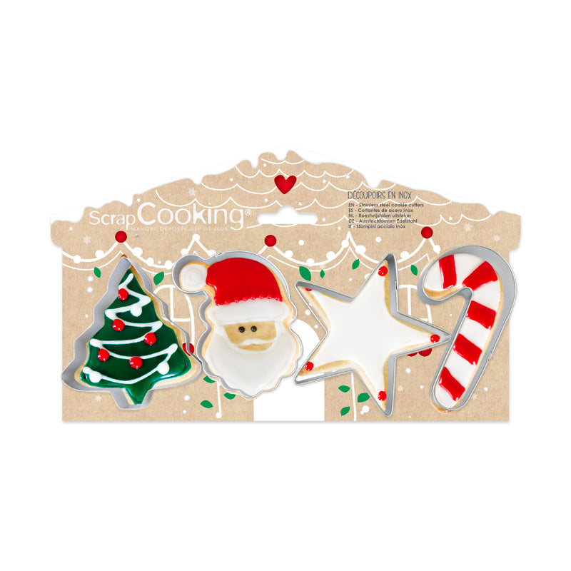 4 emporte-pièces de Noël en inox Scrapcooking