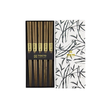 Coffret 5 paires de baguettes en bambou de 22,5 cm Tokyo Design
