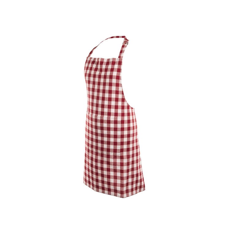 Tablier en coton rouge Gingham Tiseco