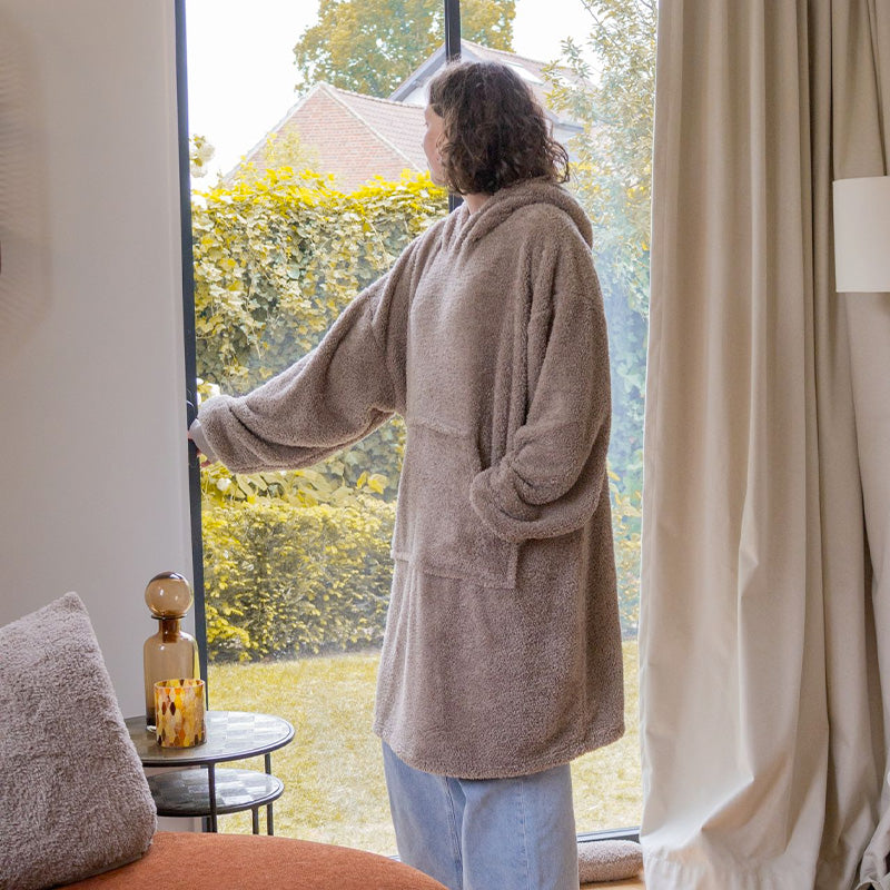 Plaid sweat cocoon 100x70 cm taupe Tiseco