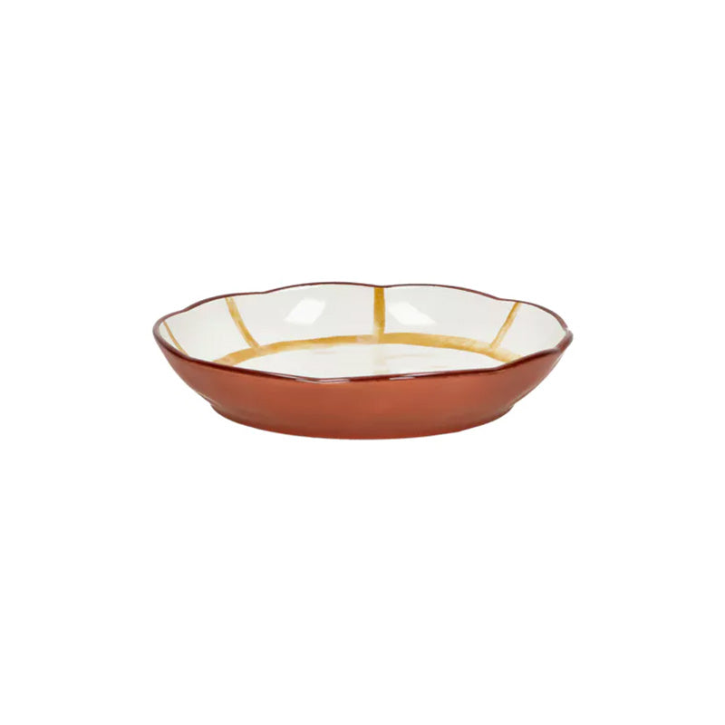 4 assiettes calottes en porcelaine 20 cm jaune Mykonos Pomax