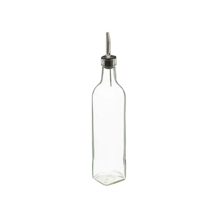 Lot 2 bouteilles huile et vinaigre Verre et bambou anti-goutte 480 ml Transparent Five