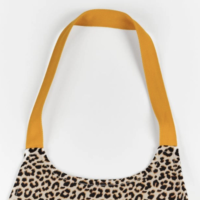 Tablier en coton pour femme Léopard Yellow Les Tabliers de Julie Andrieu