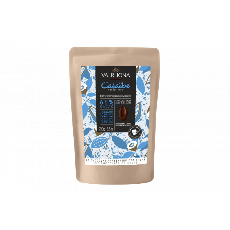 Chocolat pâtissier noir Caraïbe 66% 250 g Valrhona