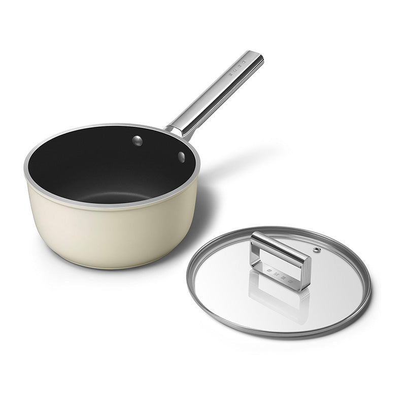 Casserole 20 cm avec couvercle Crème Mat Années 50 Smeg