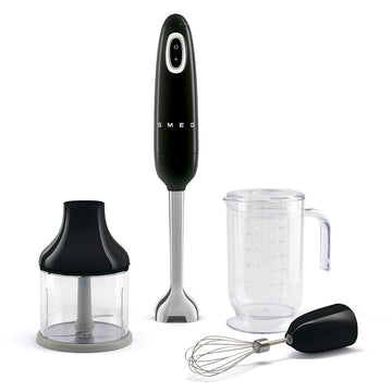 Mixeur plongeant avec accessoires Noir Années 50 Smeg