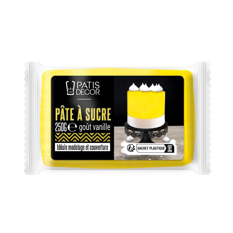 Pâte à sucre jaune 250g Patisdecor