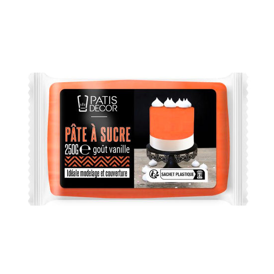 Pâte à sucre orange 250g Patisdecor