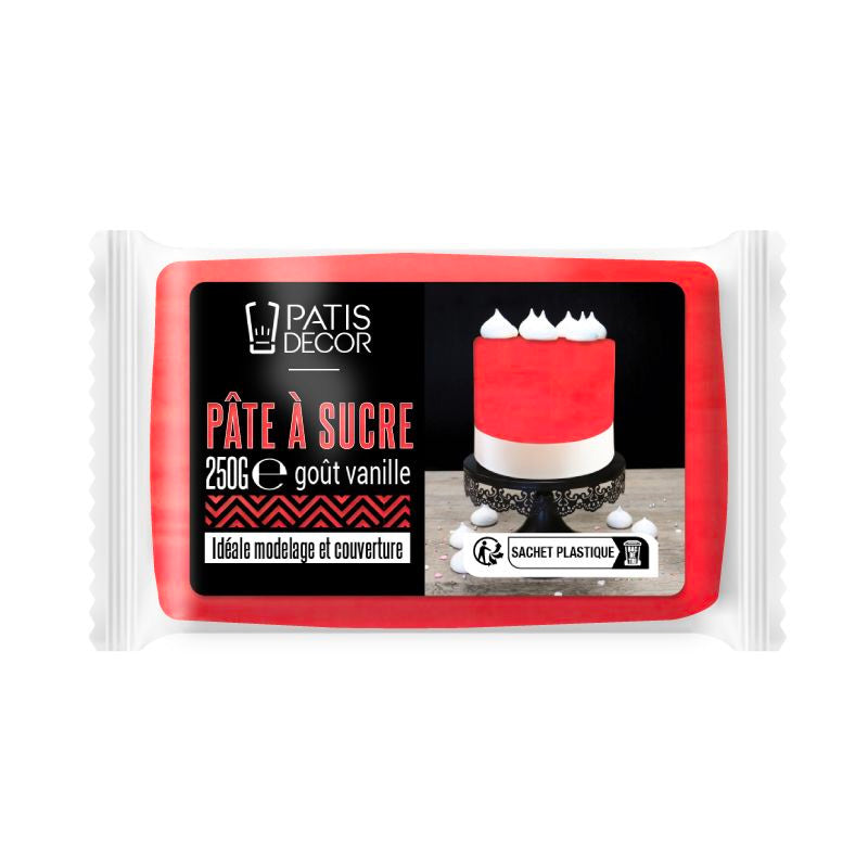 Pâte à sucre rouge 250g Patisdecor