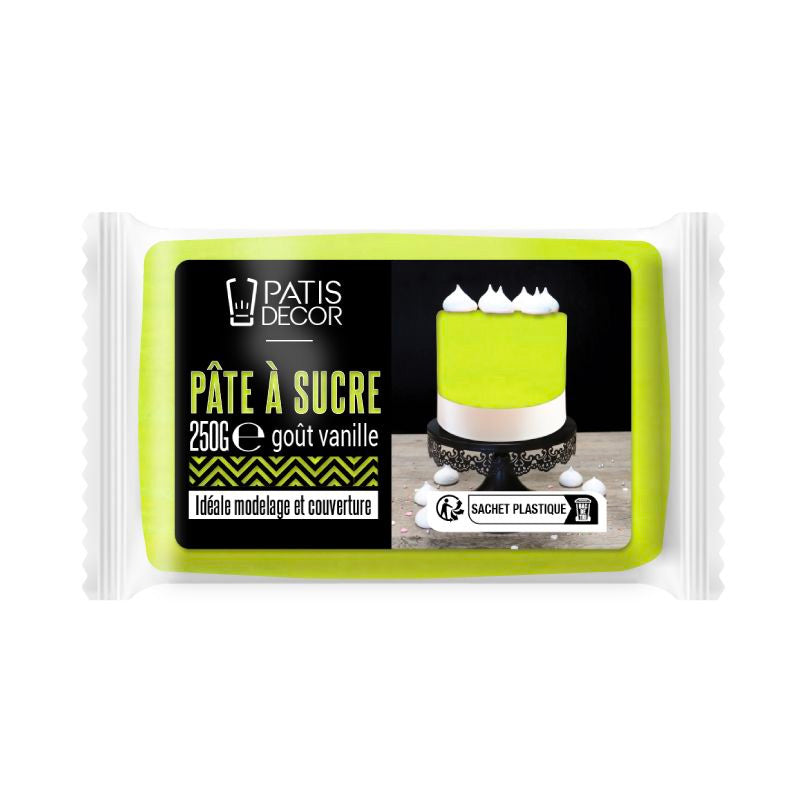 Pâte à sucre vert citron 250g Patisdecor
