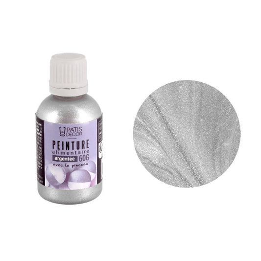 Peinture alimentaire argenté 63g Patisdecor