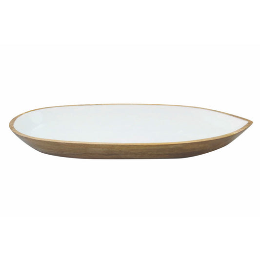 Plat de présentation en bois ovale Madras Be Home