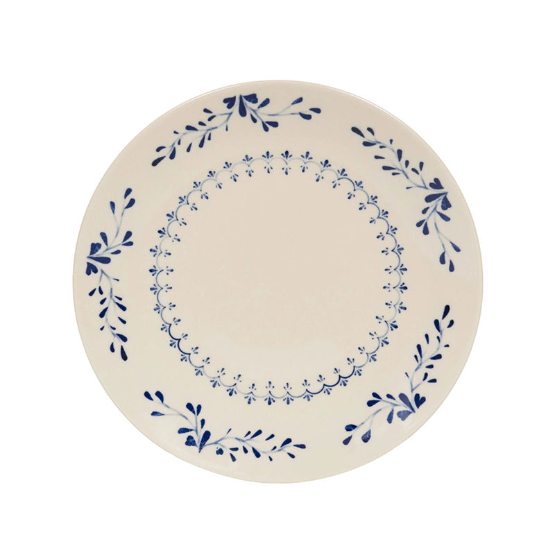 Plat rond bleu en grès 32cm Appoline Table Passion