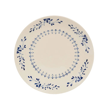 Plat rond bleu en grès 32cm Appoline Table Passion