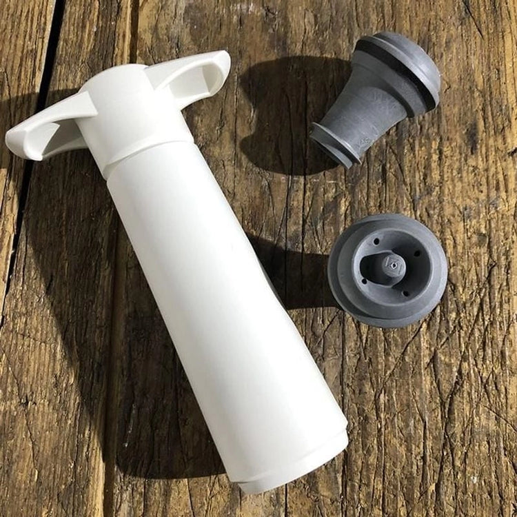 Pompe à vin avec 2 bouchons en silicone blanc Wine Saver VACU VIN