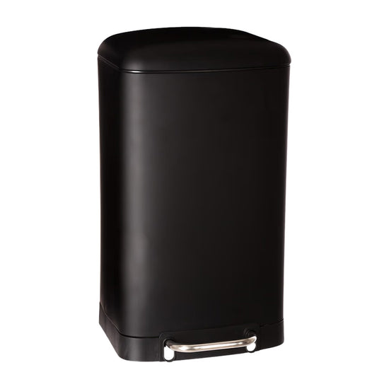 Poubelle rectangulaire à pédale métal noire 30L Ariane Five