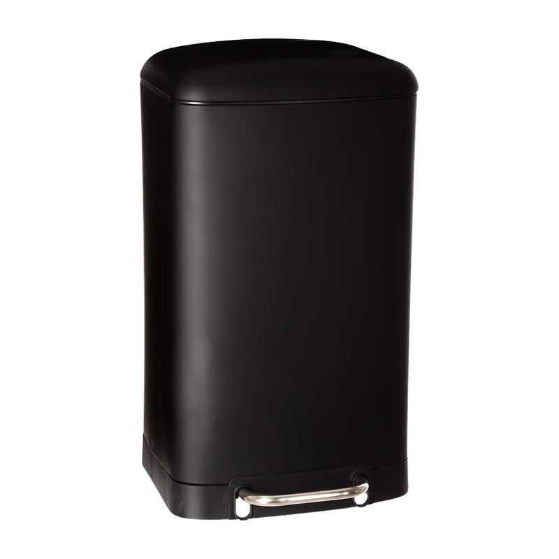 Poubelle rectangulaire à pédale métal noire 30L Ariane Five