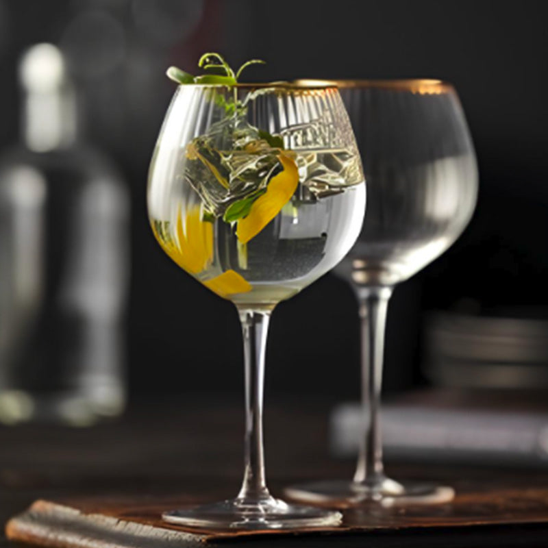 Boite de 4 verres de gin en verre de 65cl Palermo Gold Lyngby