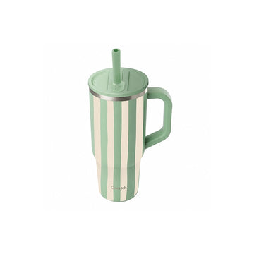 Travel cup isotherme en inox de 900ml beige et vert Allure Qwetch