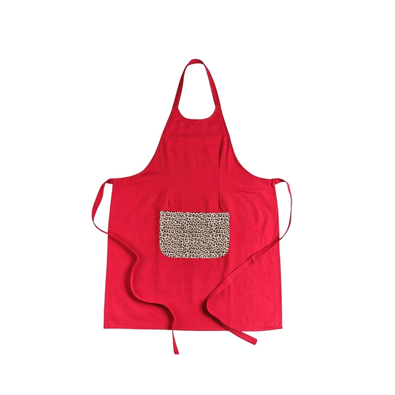 Tablier en coton pour femme Rouge Léopard Les Tabliers de Julie Andrieu