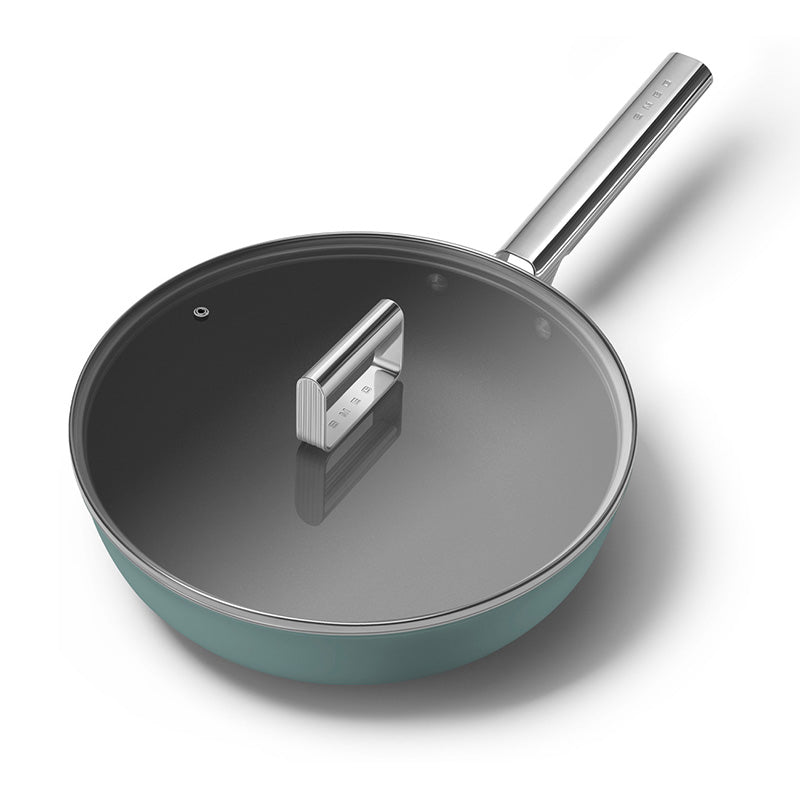 Wok 30 cm Vert Émeraude Mat Années 50 Smeg