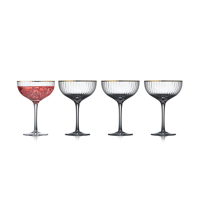 Boite de 4 verres à cocktail en verre de 31,5cl Palermo Gold Lyngby