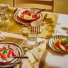 4 assiettes calottes en porcelaine 20 cm vert Mykonos Pomax