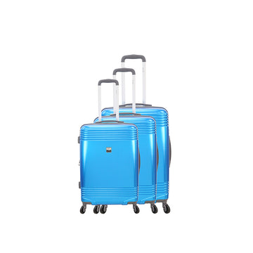 Set de 3 valises en polycarbonate recyclé Bleu Green Travel