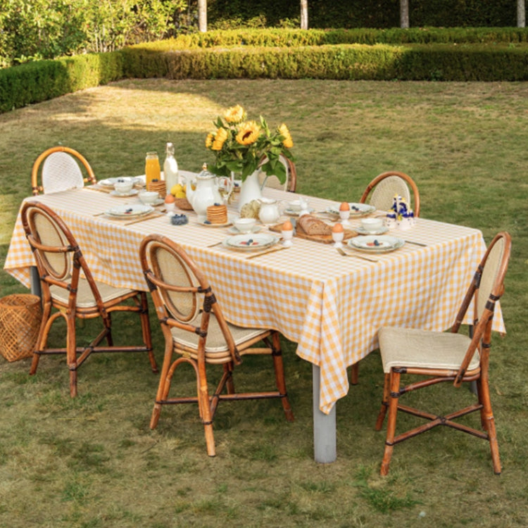 Nappe de 150x250 en coton jaune Gingham Tiseco