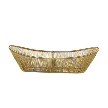 Panier ovale en fil métallique doré Be Home