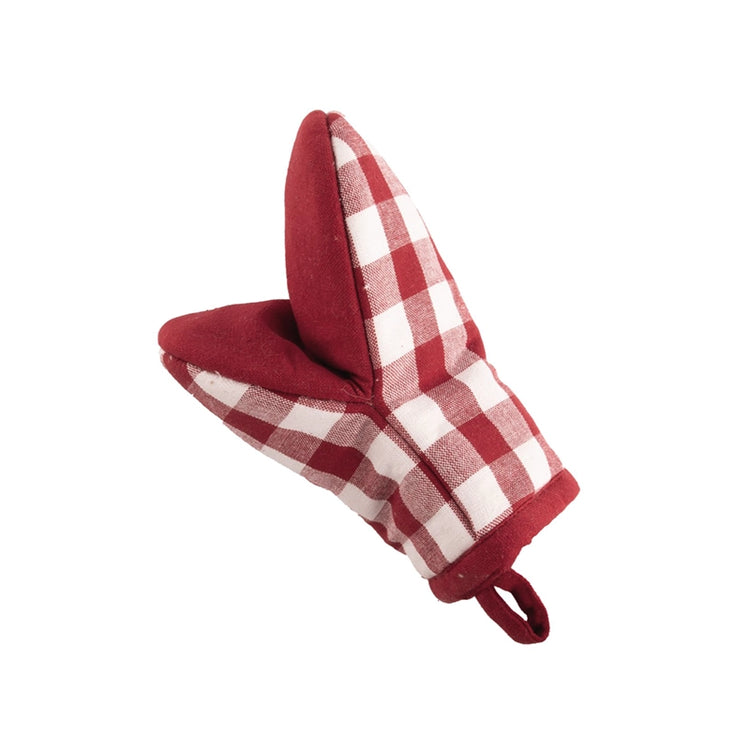 Set de 2 maniques en coton rouge Gingham Tiseco