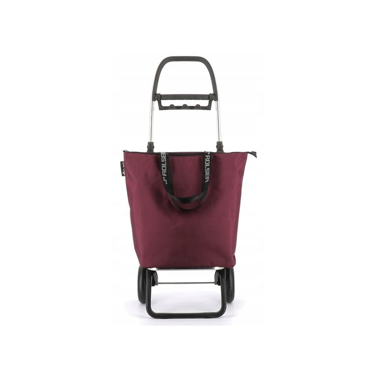 Sac de course pliable à 2 roues aubergine Logic Rolser