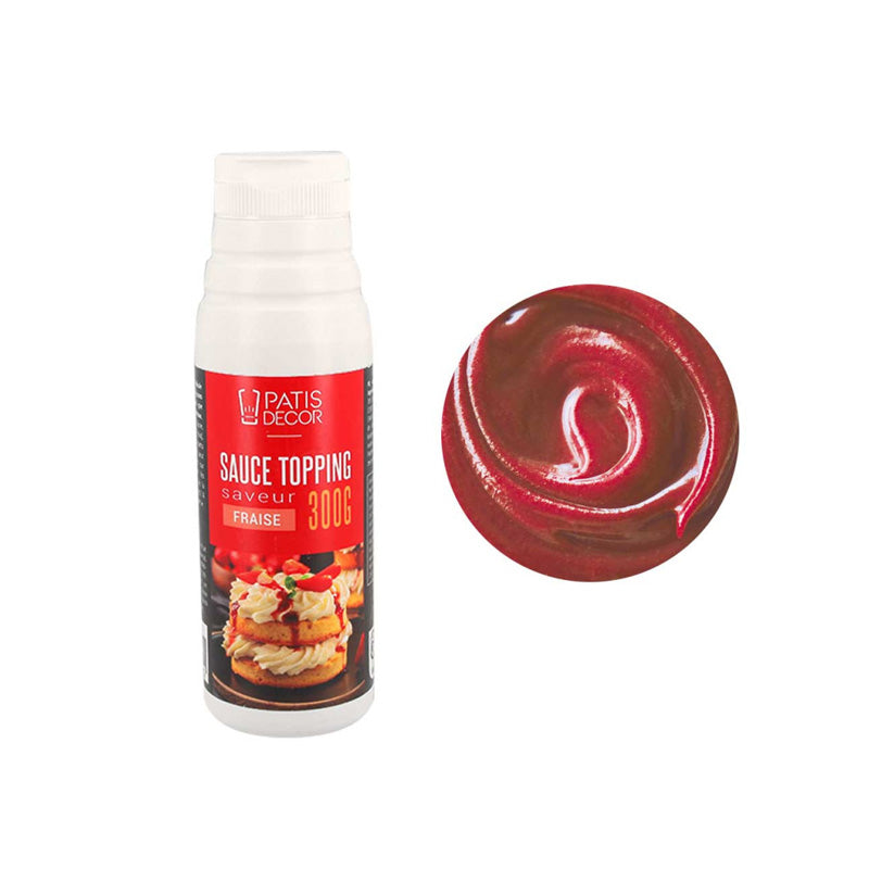 Sauce topping fraise 300g Patisdecor