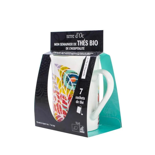 Semainier mug et 7 sachets de thés bio Hospitalité Terre d'Oc