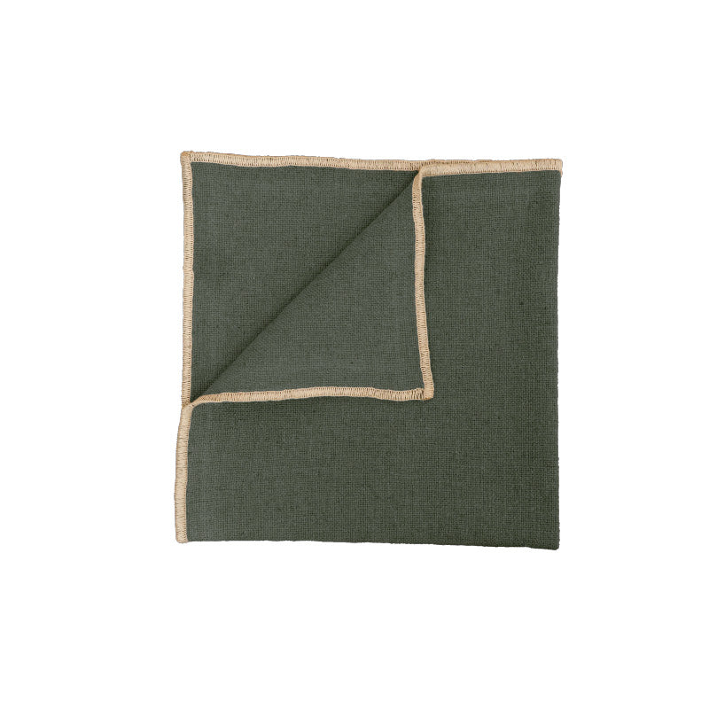 Serviette de table en lin et coton 40 cm kaki Corte Haomy