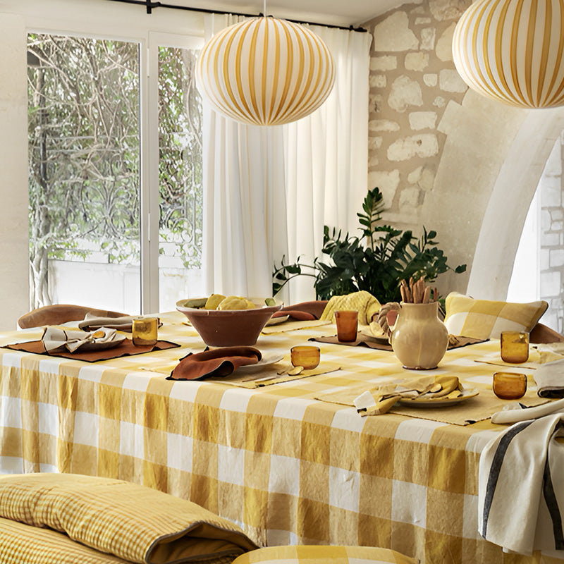 Serviette et set de table en lin paille Palma II Haomy