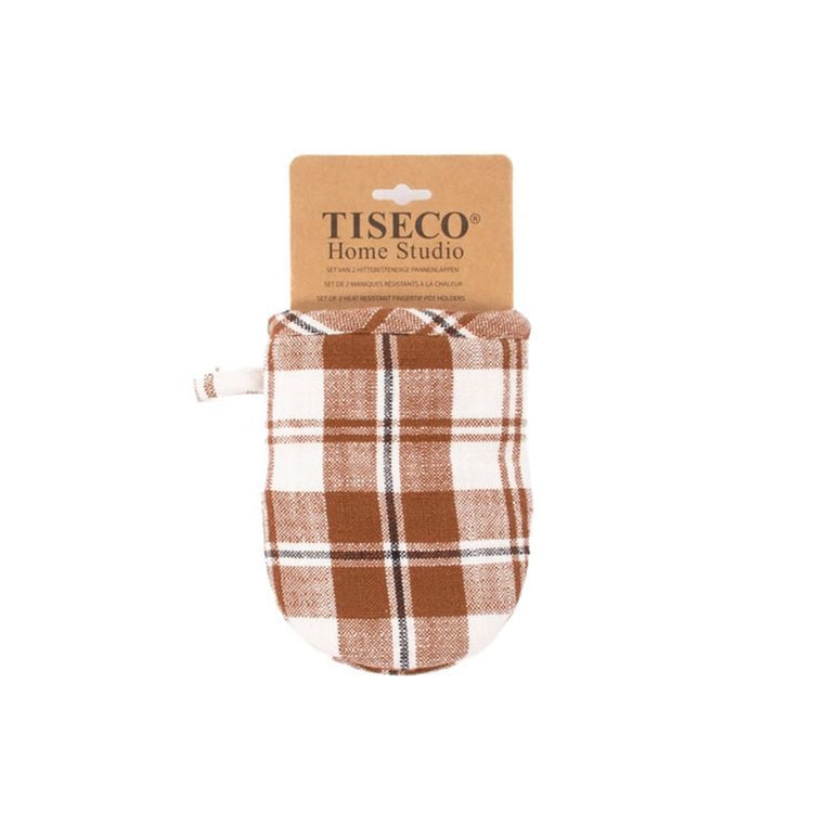 Set 2 maniques coton Lauren couleur rouille Tiseco