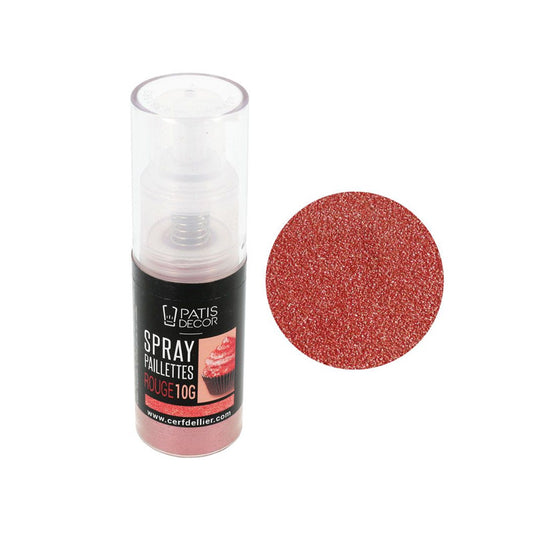 Spray de paillettes 10g rubis Patisdecor