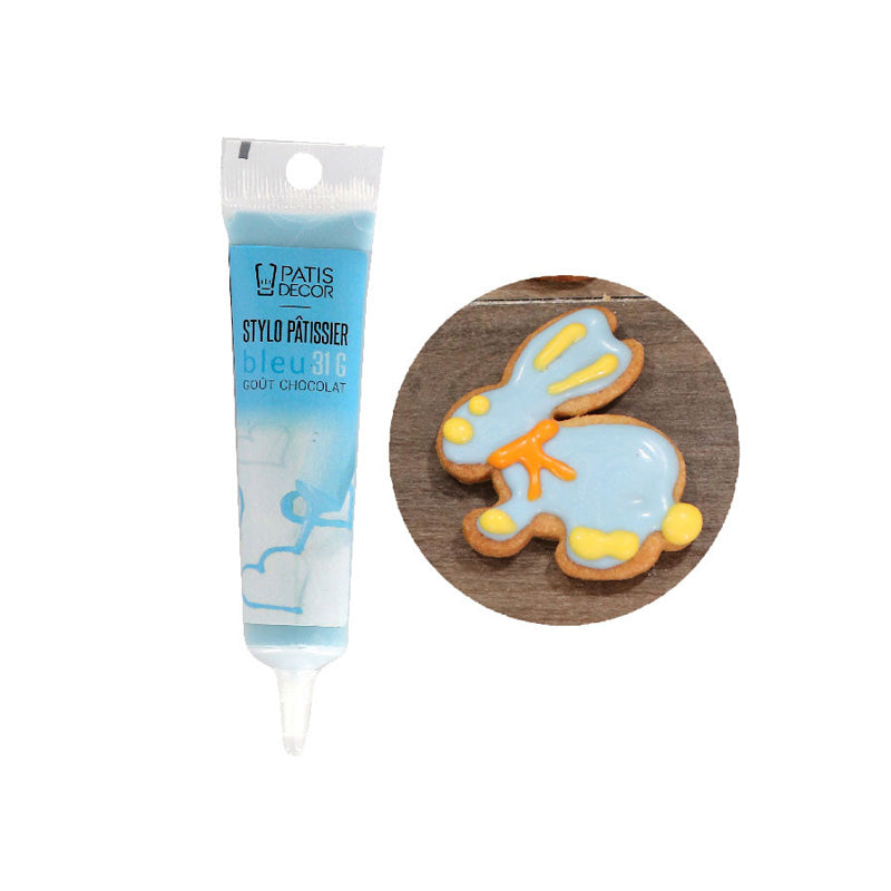 Stylo pâtissier goût chocolat 32g bleu Patisdecor