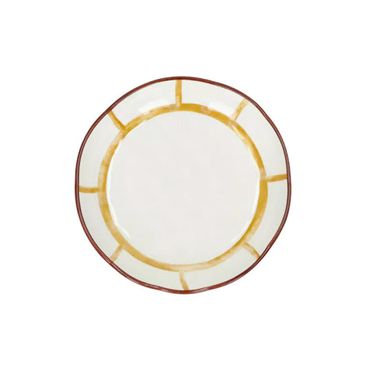 4 assiettes calottes en porcelaine 20 cm jaune Mykonos Pomax