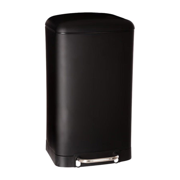Poubelle rectangulaire à pédale métal noire 30L Ariane Five