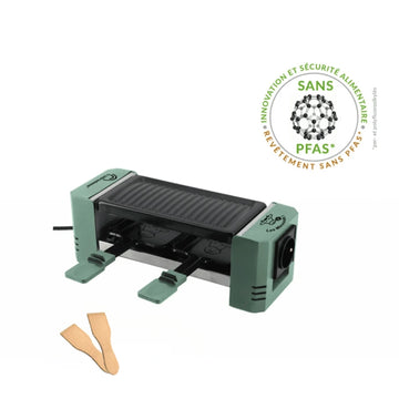 Appareil à raclette vert pour 2 Happy Connect Meuuuh Little Balance