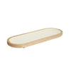 Plat de présentation en bois de manguier de 40 cm blanc Inaya Atmosphera