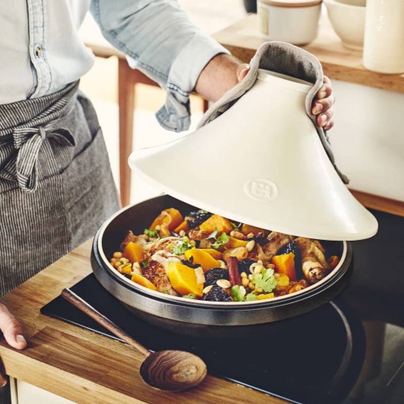 Tajine 33 cm blanc/ardoise