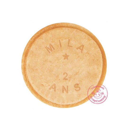 Tampon à messages pour biscuits